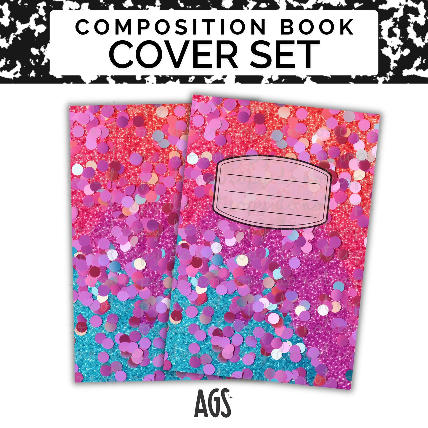 COMPOSITION NOTEBOOK COVER SET - 055 Confetti