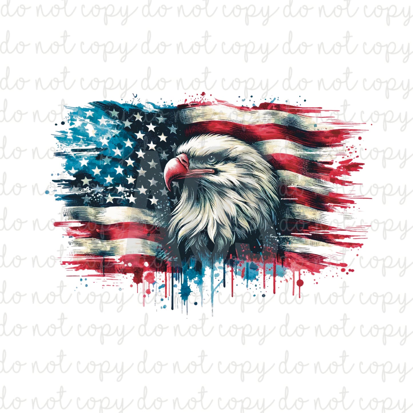 DECAL 067 American Flag Eagle