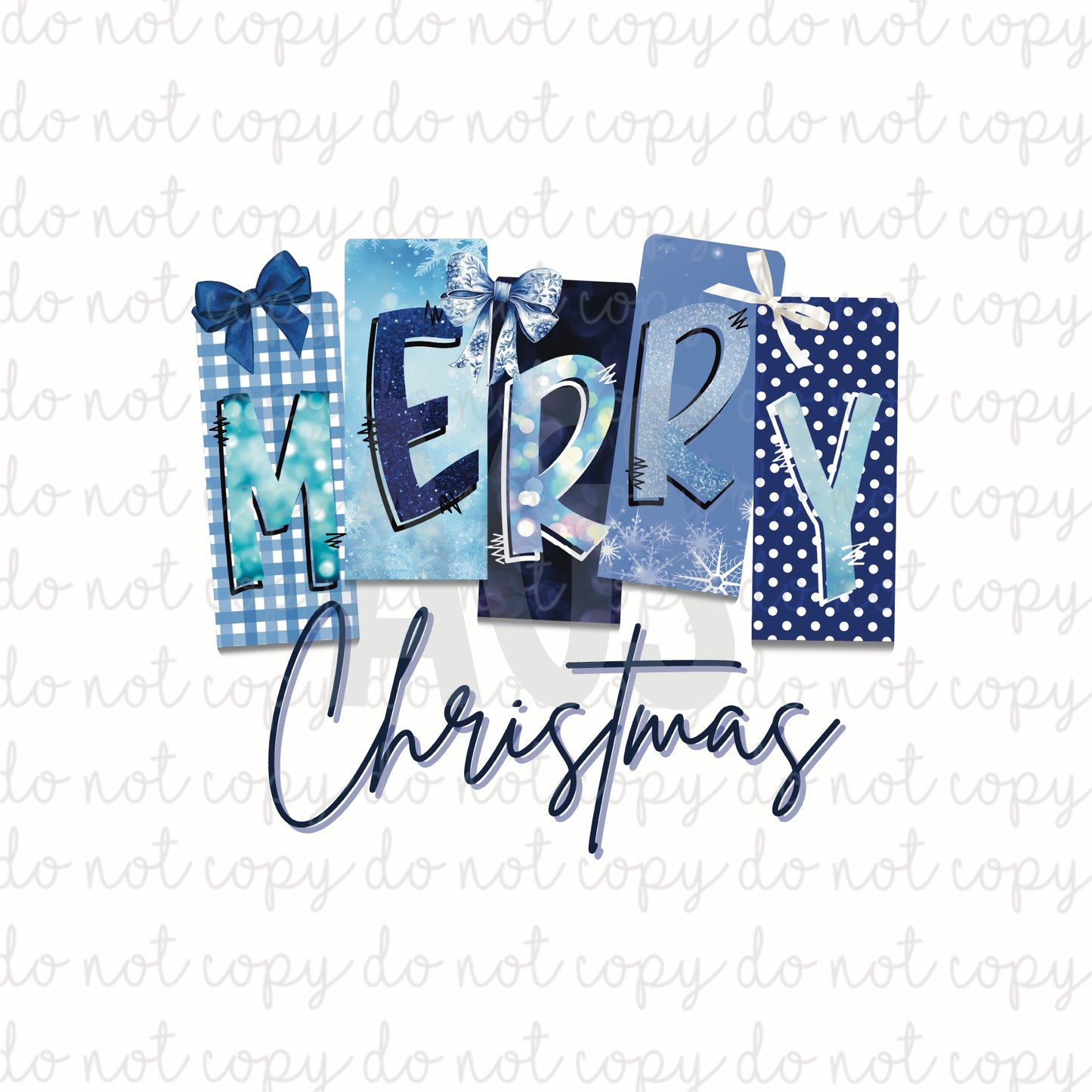 DECAL 078 Merry Christmas Blue