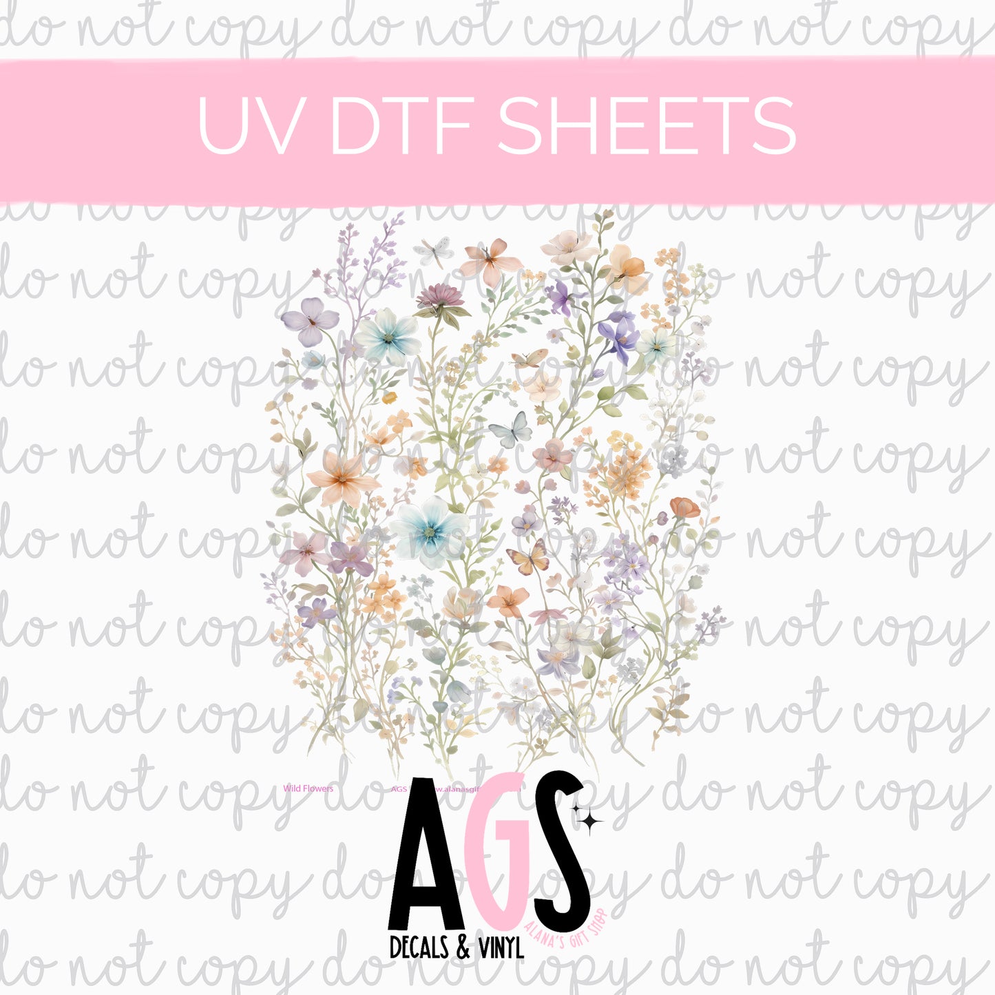UV DTF SHEET 032 Wildflowers