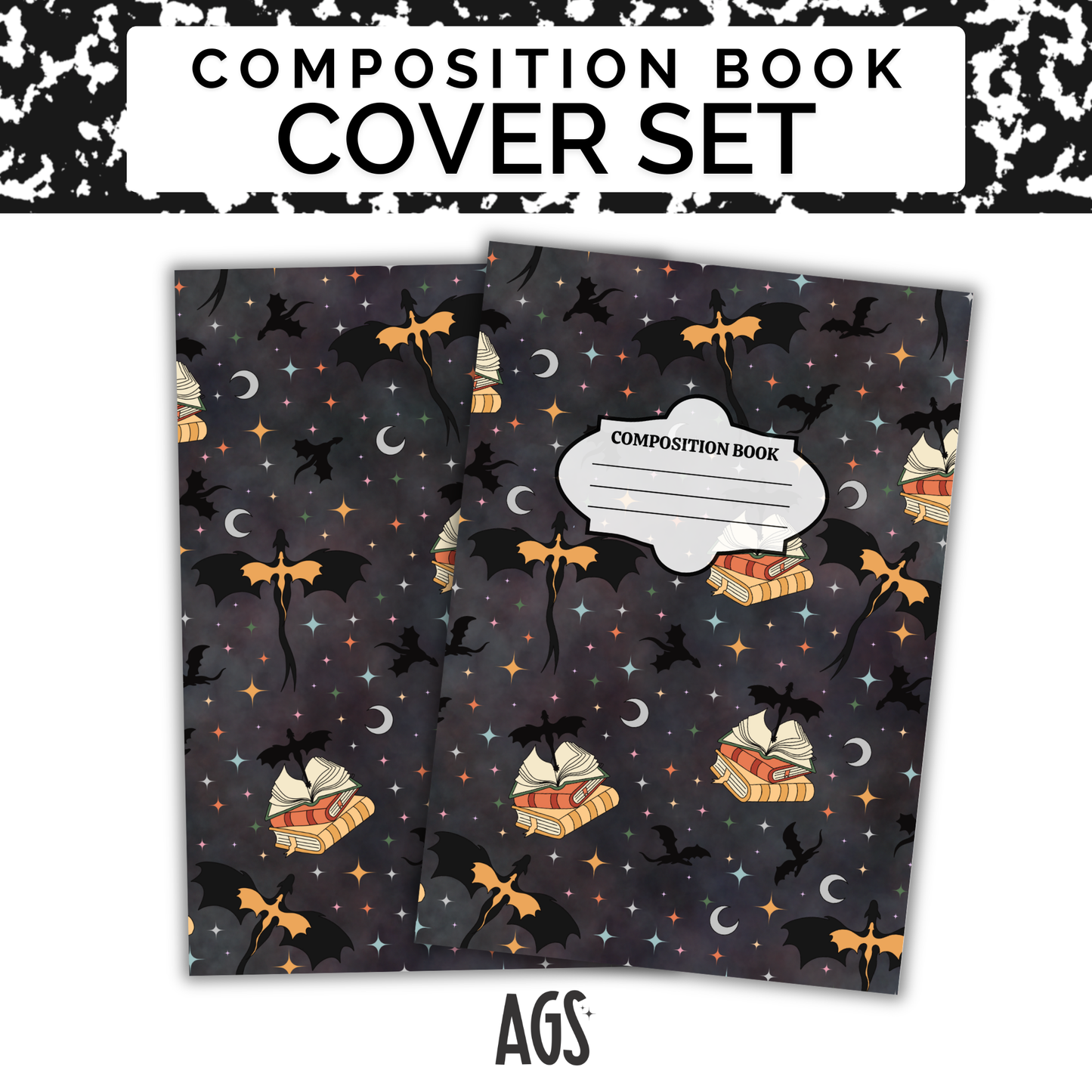 COMPOSITION NOTEBOOK COVER SET - 014 Dragon Rider
