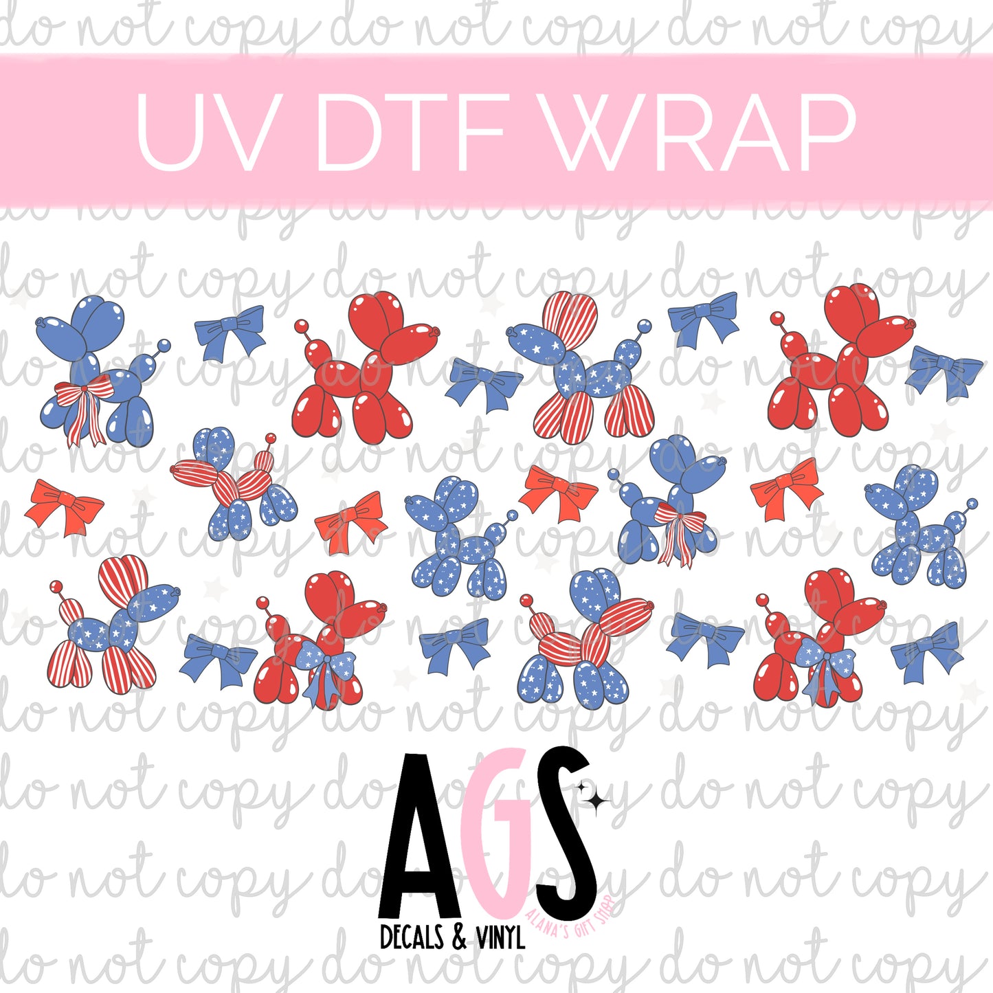 UV DTF WRAP 065 Balloon Dog USA