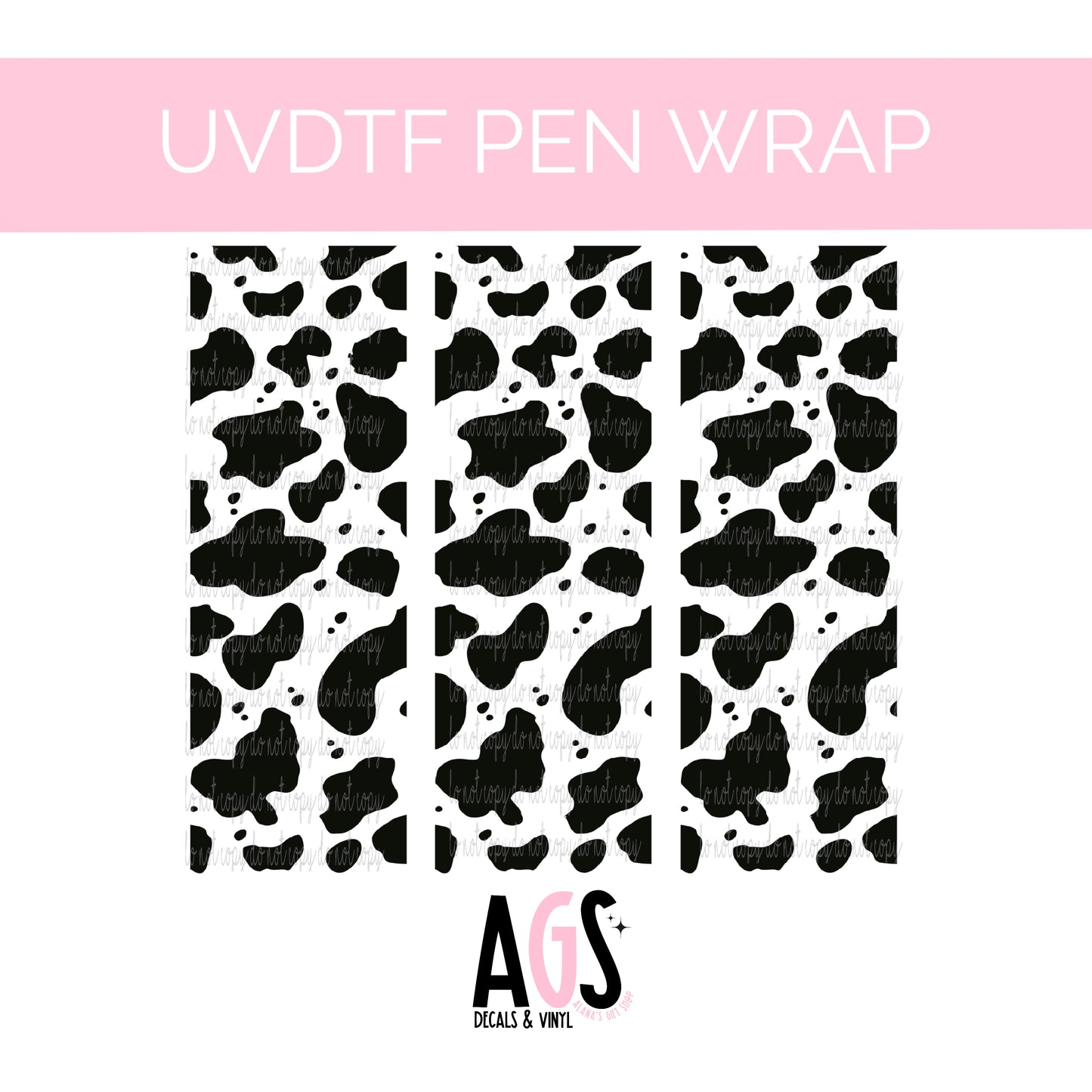 PEN WRAP 044 - Cow Print Black