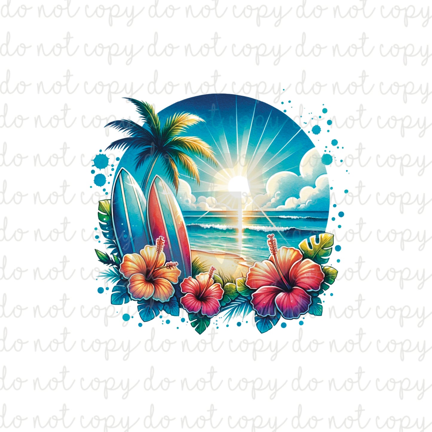 DECAL 147 Hibiscus Surf Club - May UV Sub box