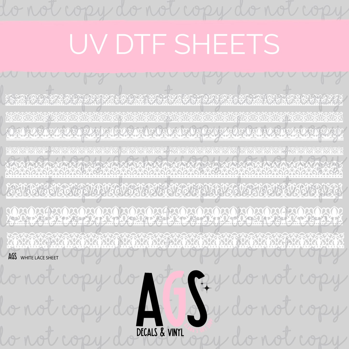 UV DTF SHEET 044 White Lace