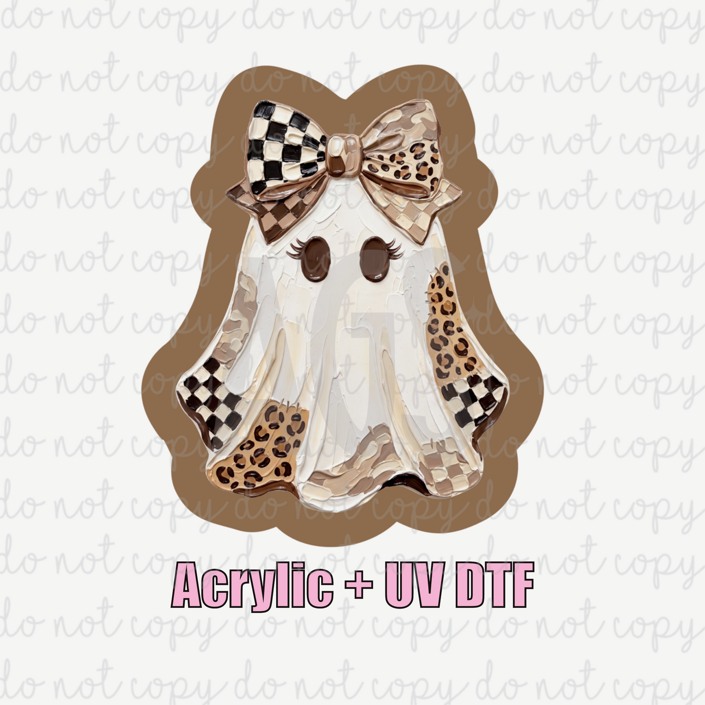 ACRYLIC + UVDTF 14 Leopard & Checker Ghost