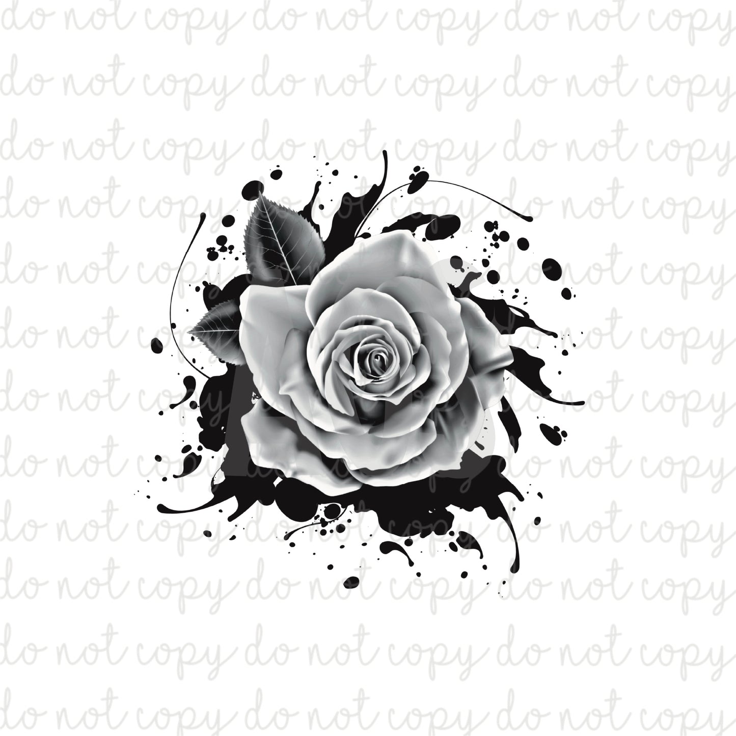 DECAL 054 Black & White Rose