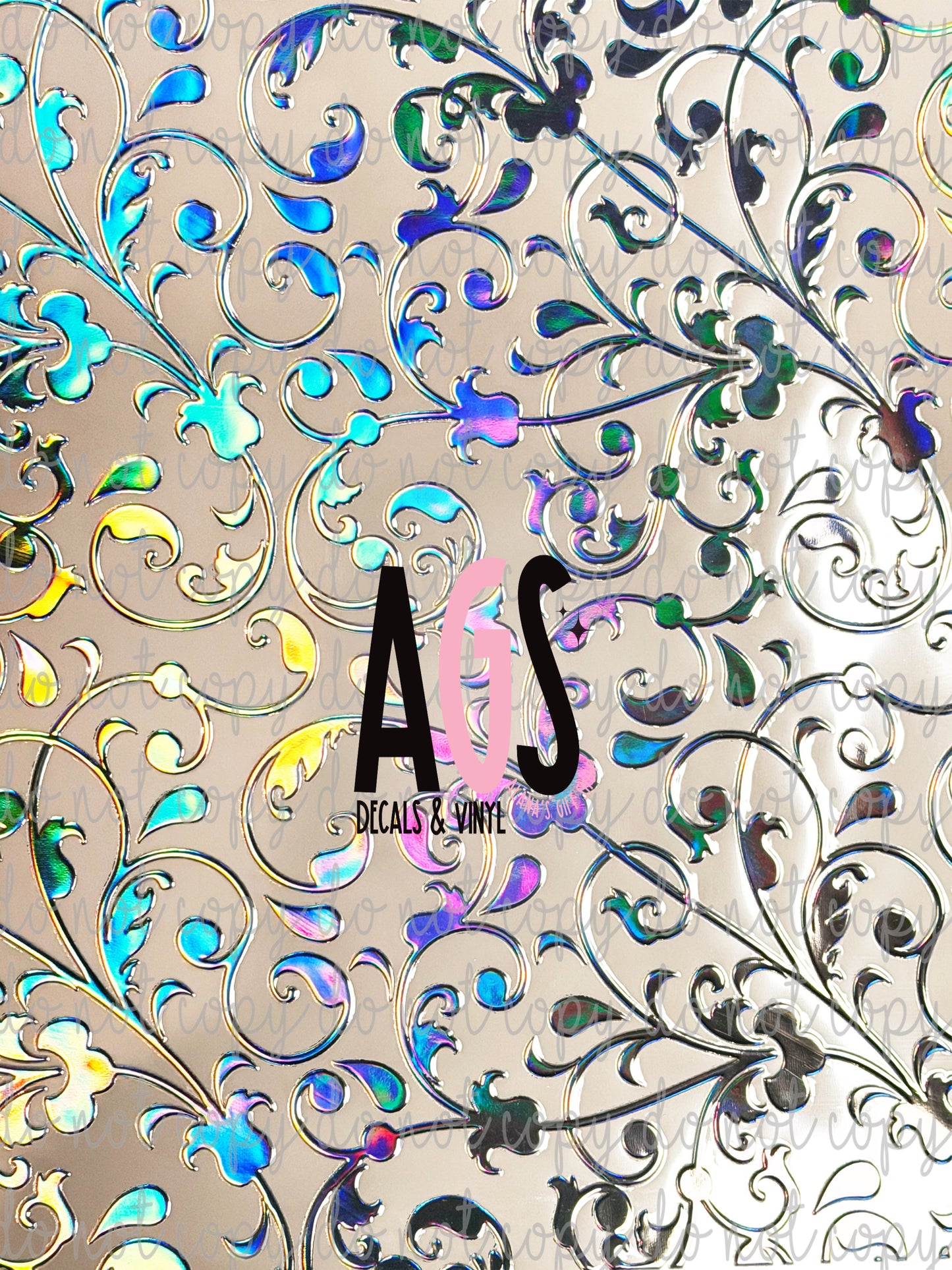 METALLIC UV DTF SHEET 010 Growing Garden - Silver Prism