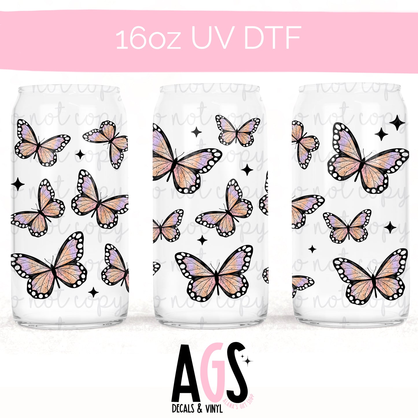 UV DTF- 017 More Butterflies