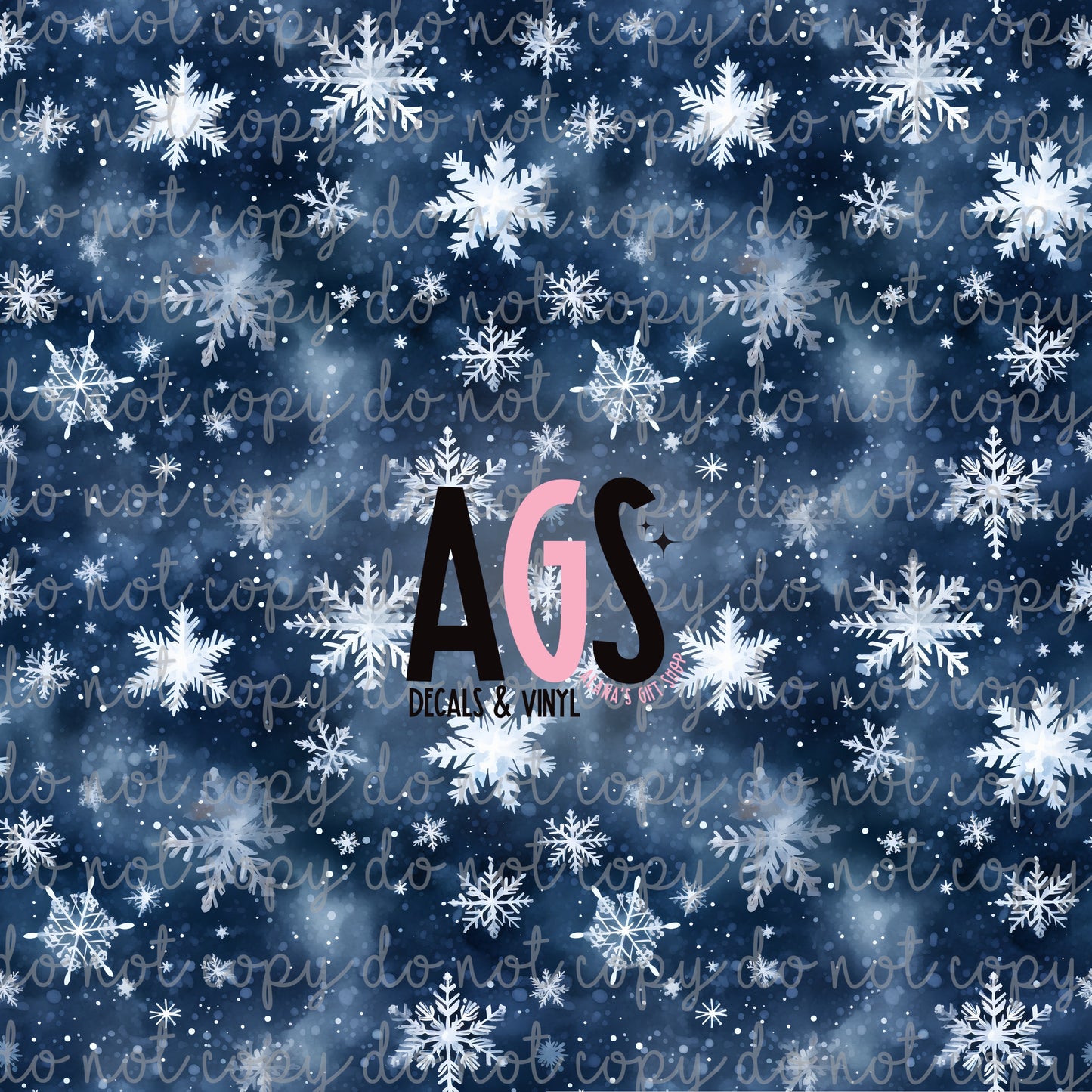 0694 Dark Blue Snowflakes