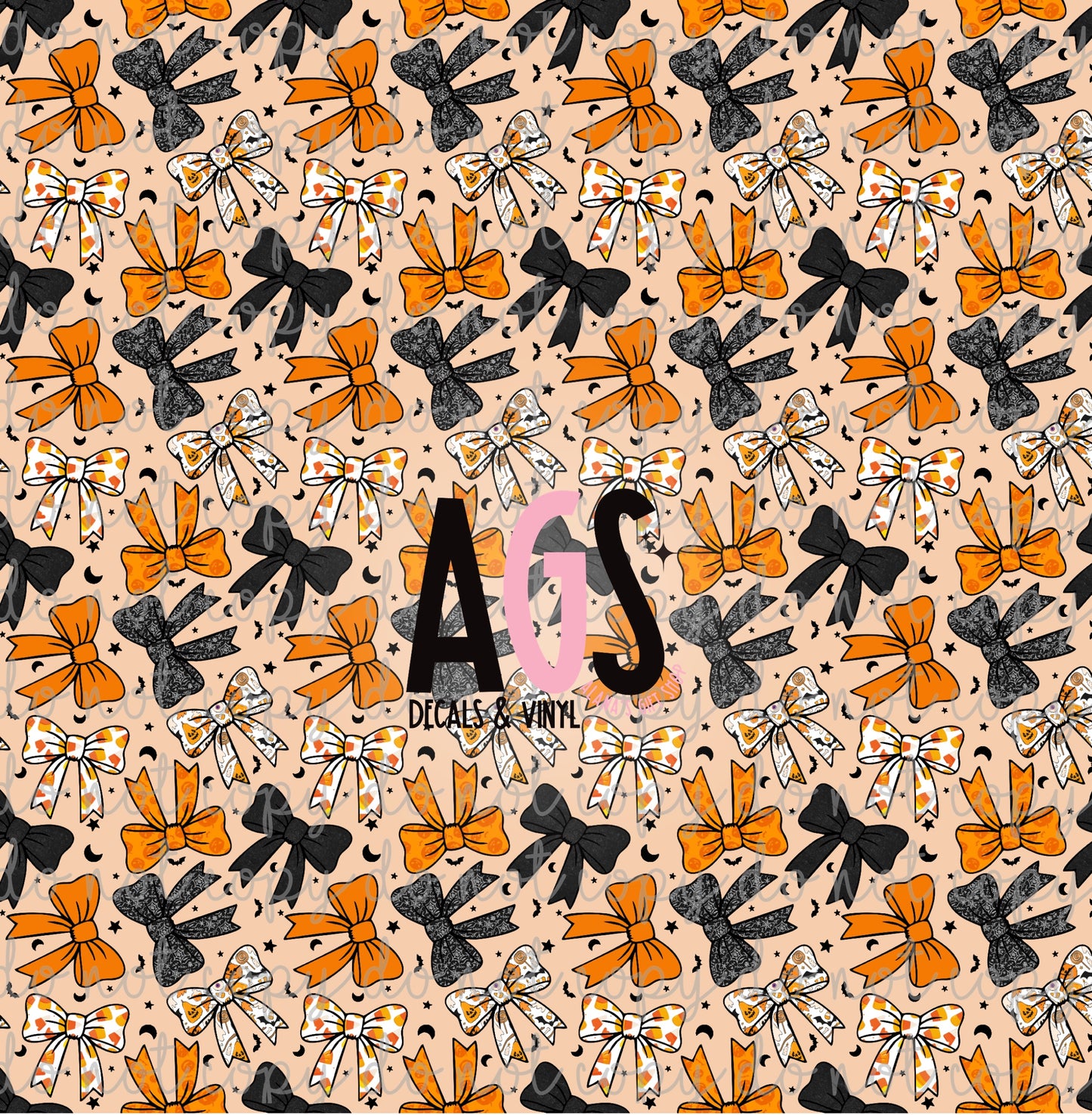 1822 Orange Halloween Bows