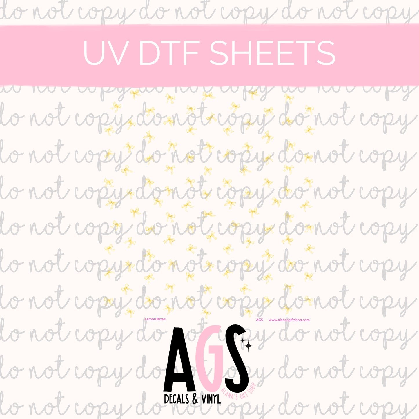 UV DTF SHEET 094 Lemon Bows