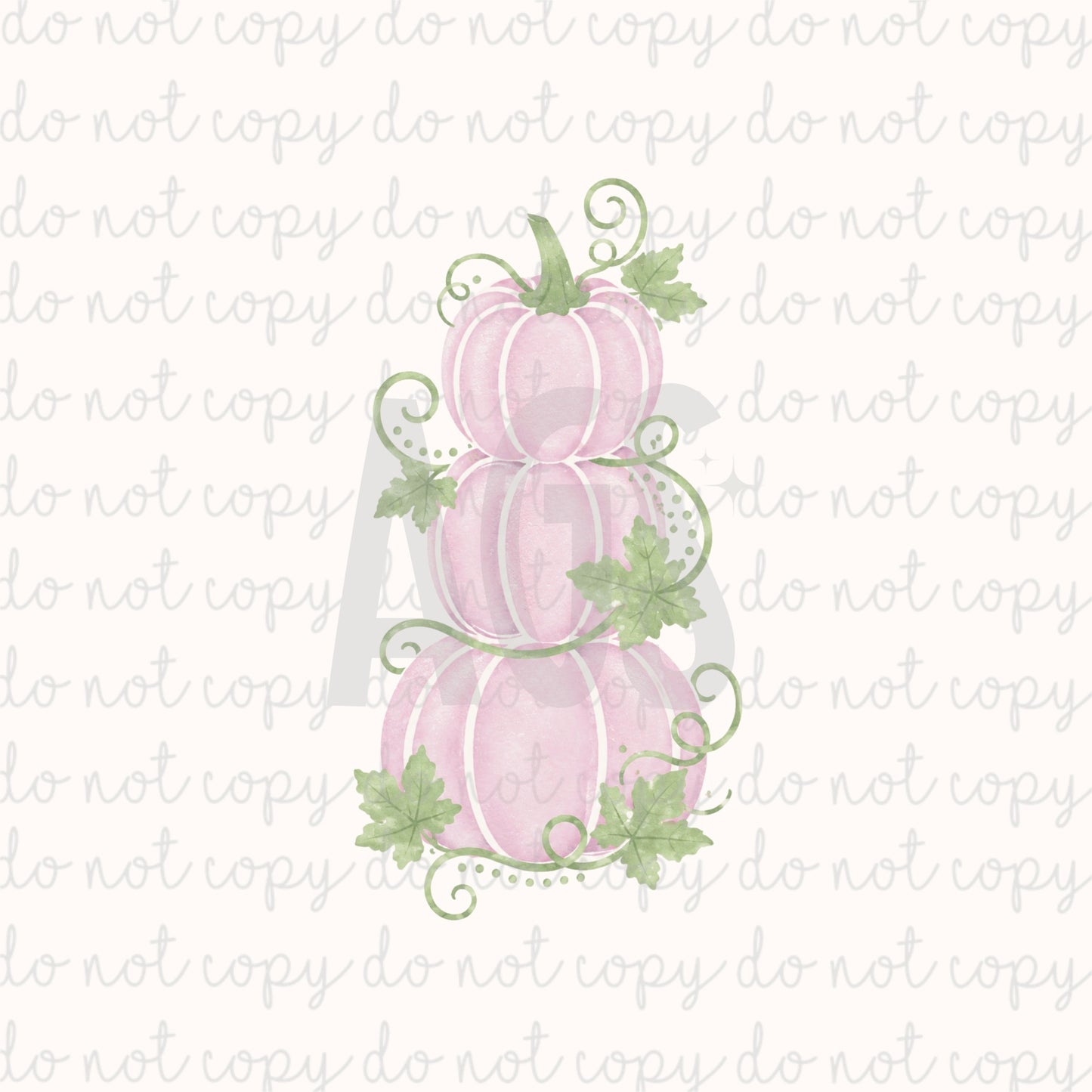 DECAL 256 Blush & Vines Stacked Pumpkins