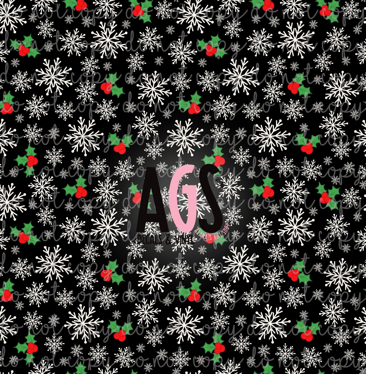 1902 Snowflakes On Black