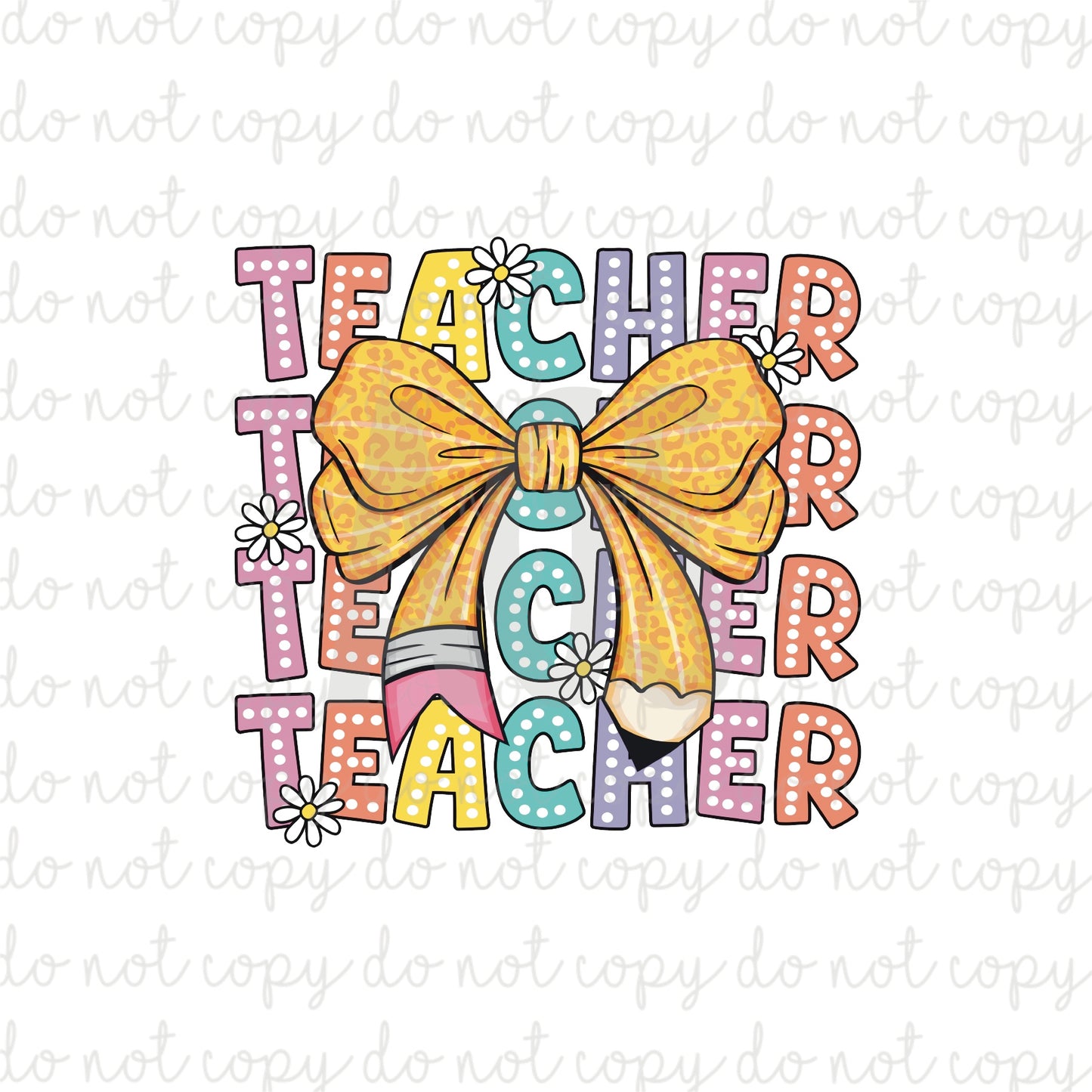 DECAL 089 Teacher Bow Pencil