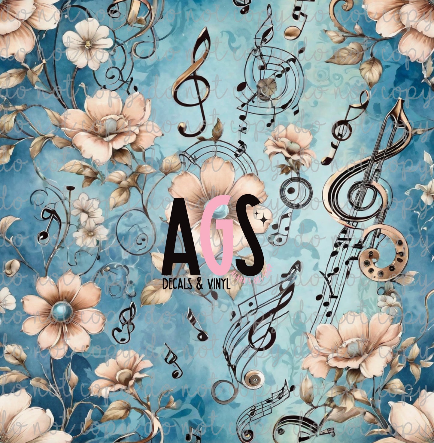 1082 Musical Flowers Blue