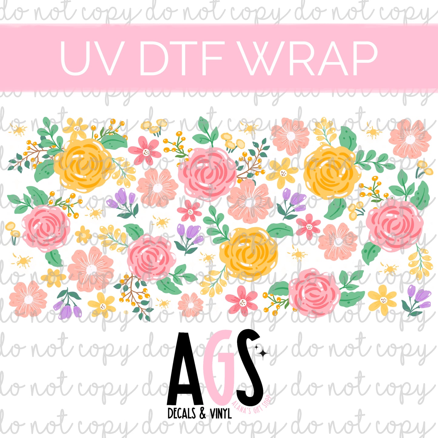 UV DTF WRAP 061 Tea Roses