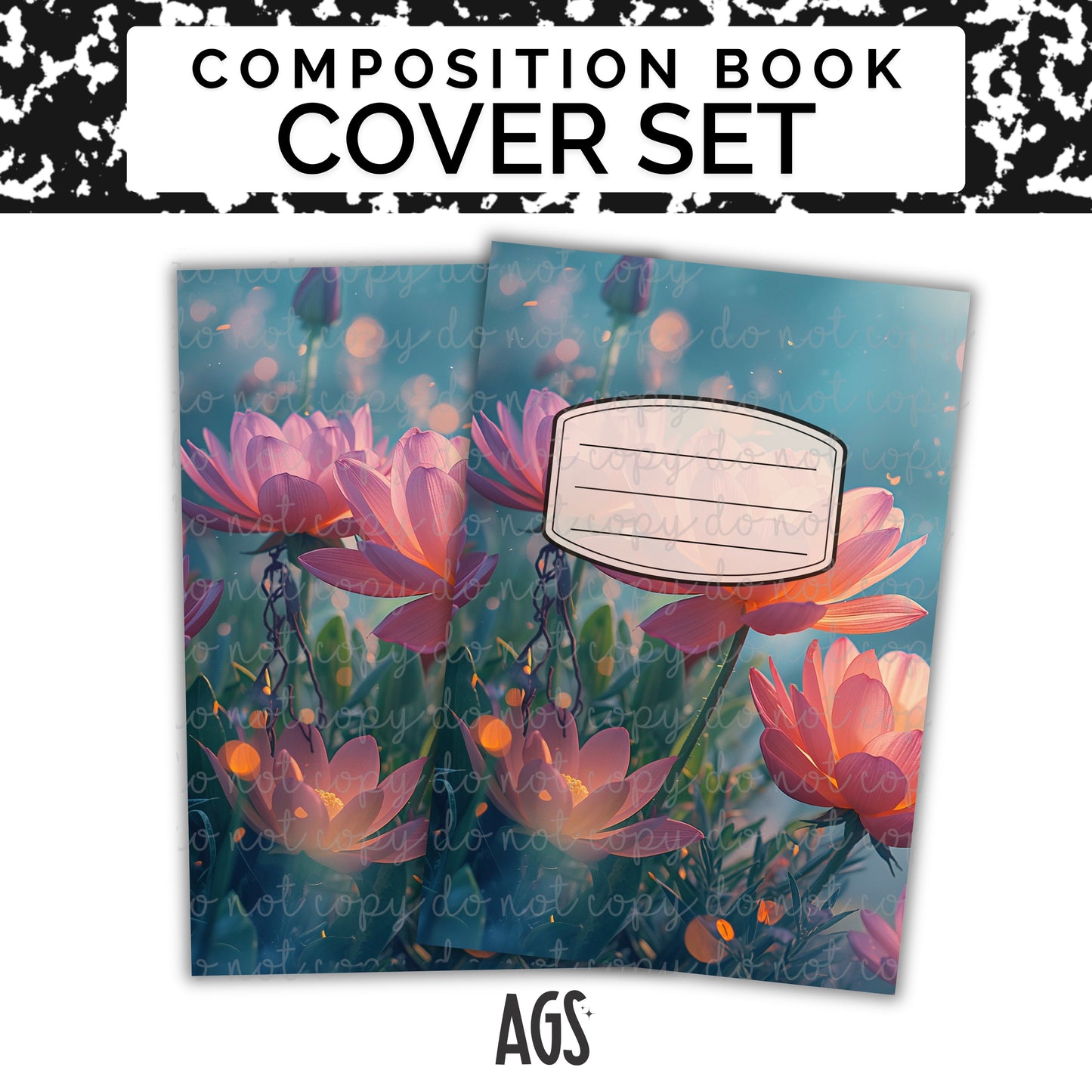 COMPOSITION NOTEBOOK COVER SET - 052 Morning Wildflowers