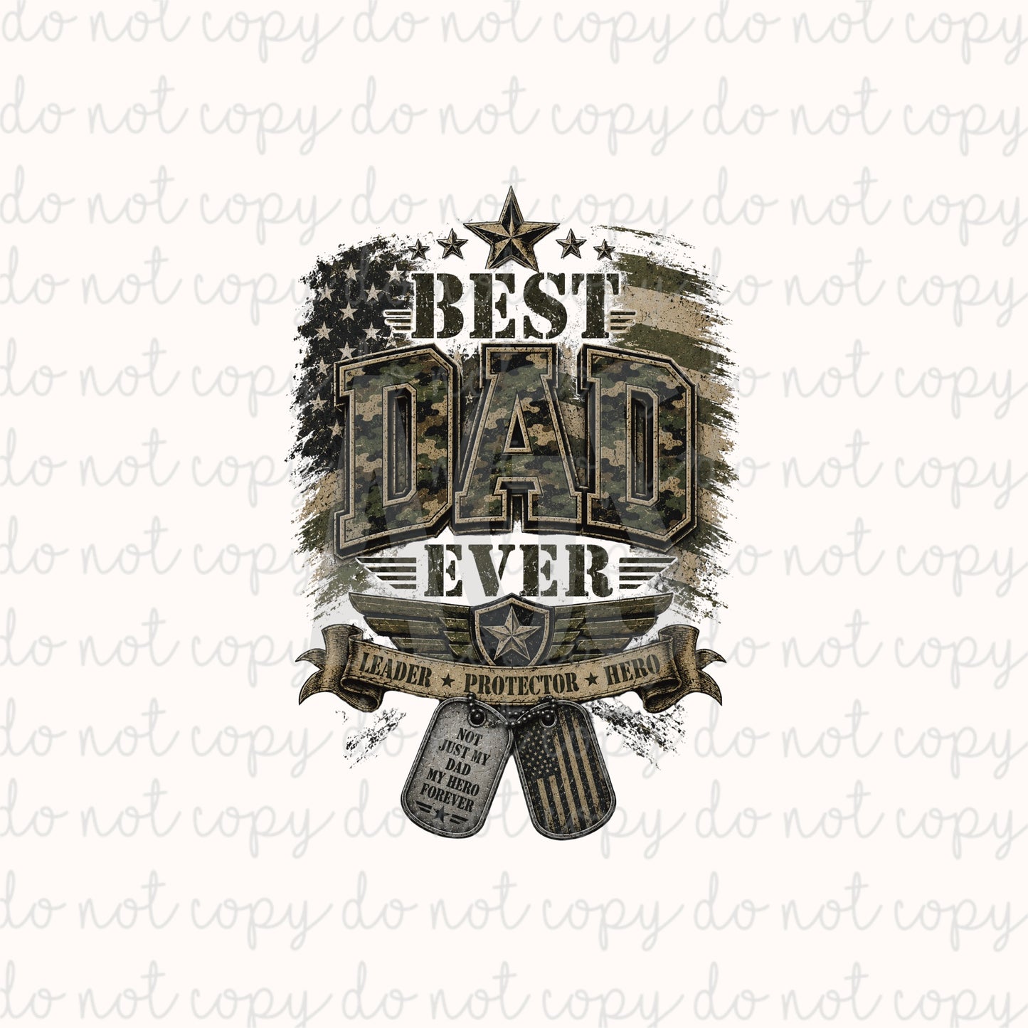 DECAL 220 Best Dad Ever Camo