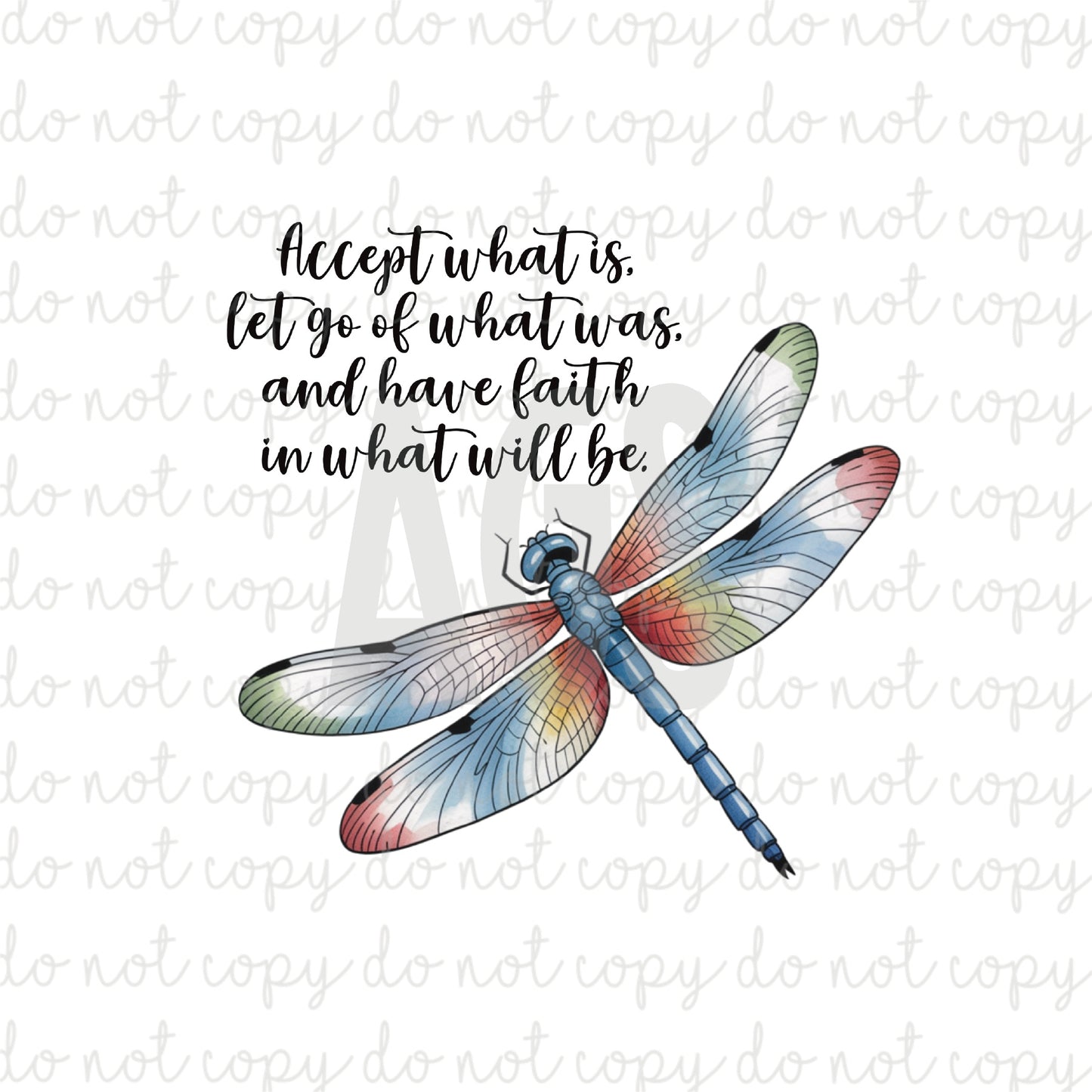 DECAL 109 Dragonfly With Quote