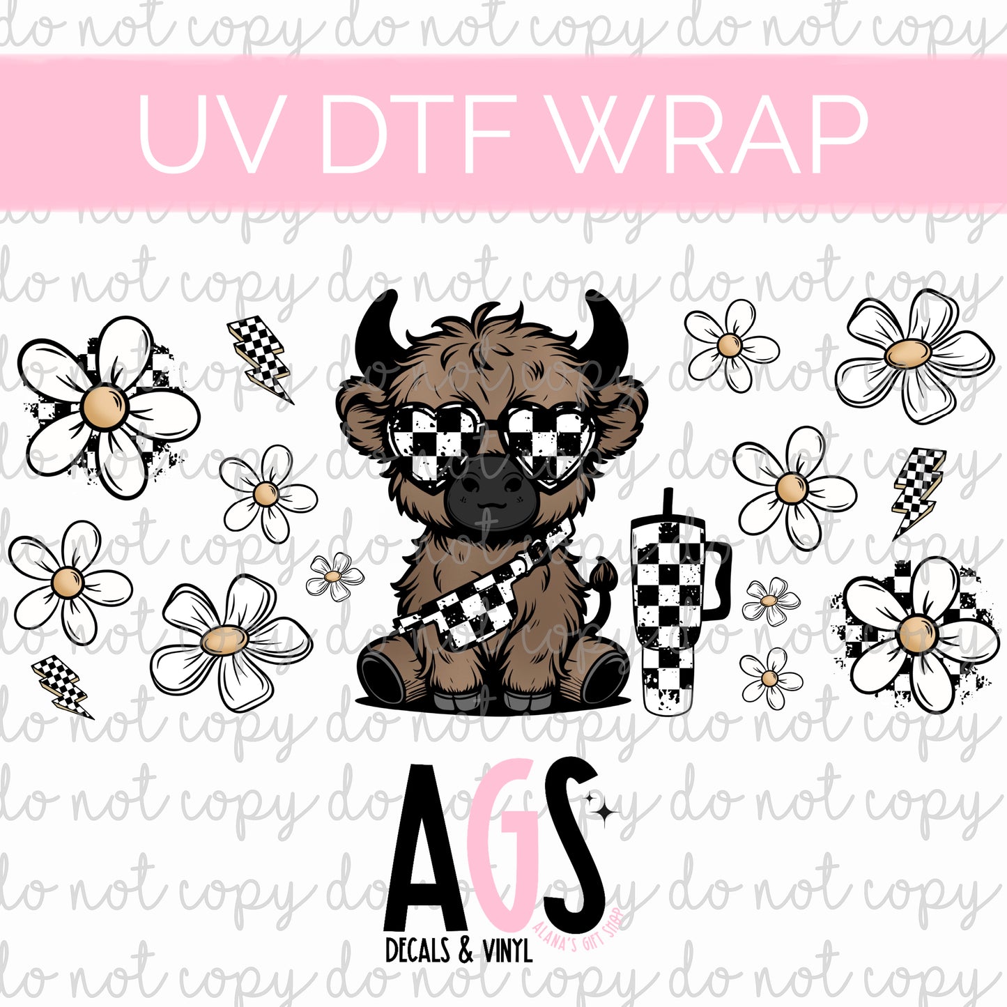 UV DTF WRAP 139 Daisy Tumbler Cow - June Box