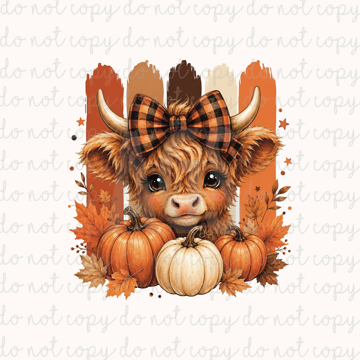 DECAL 263 Pumpkin Highland Cow