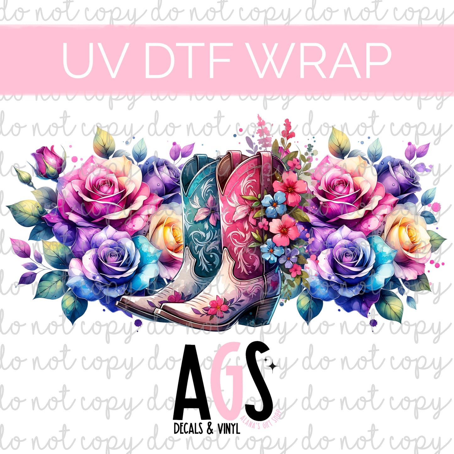 UV DTF WRAP 084 Cowgirl Boots