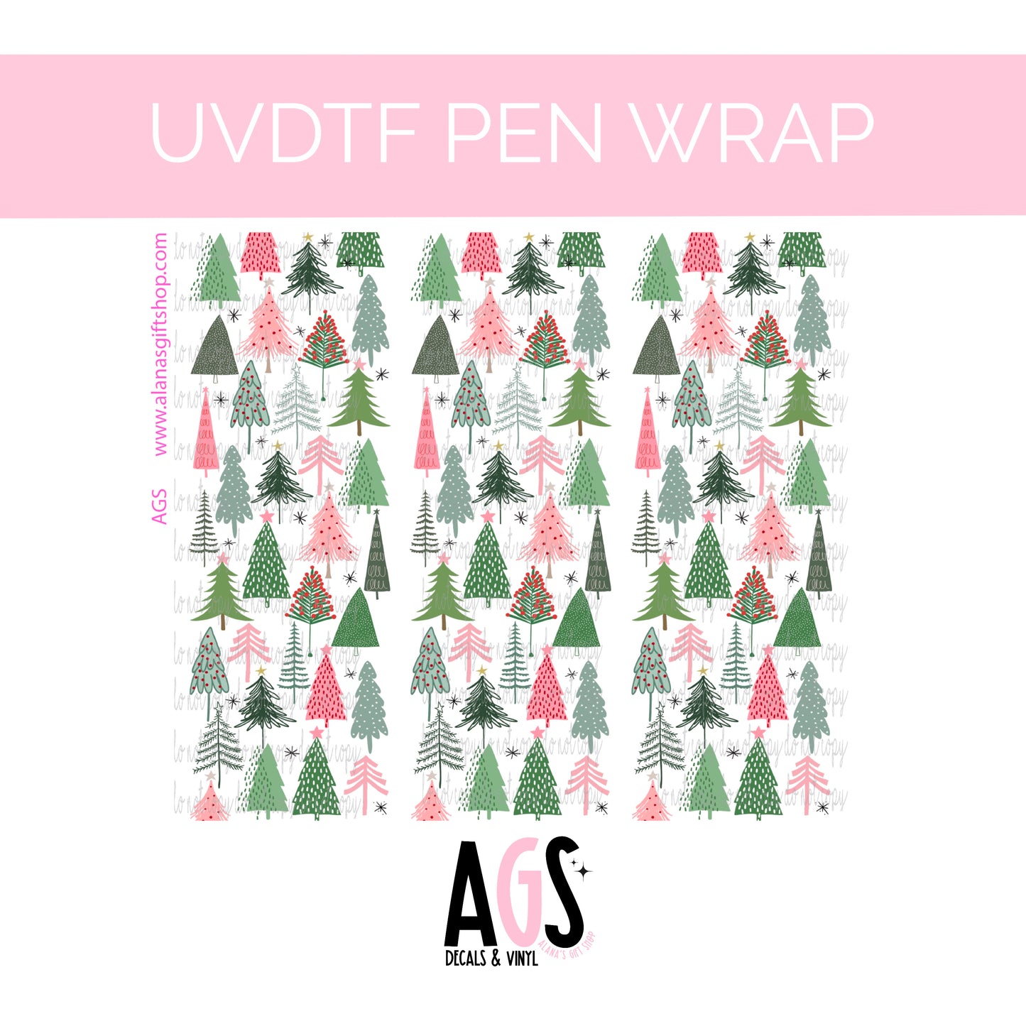 PEN WRAP 003 - Cute Christmas Trees