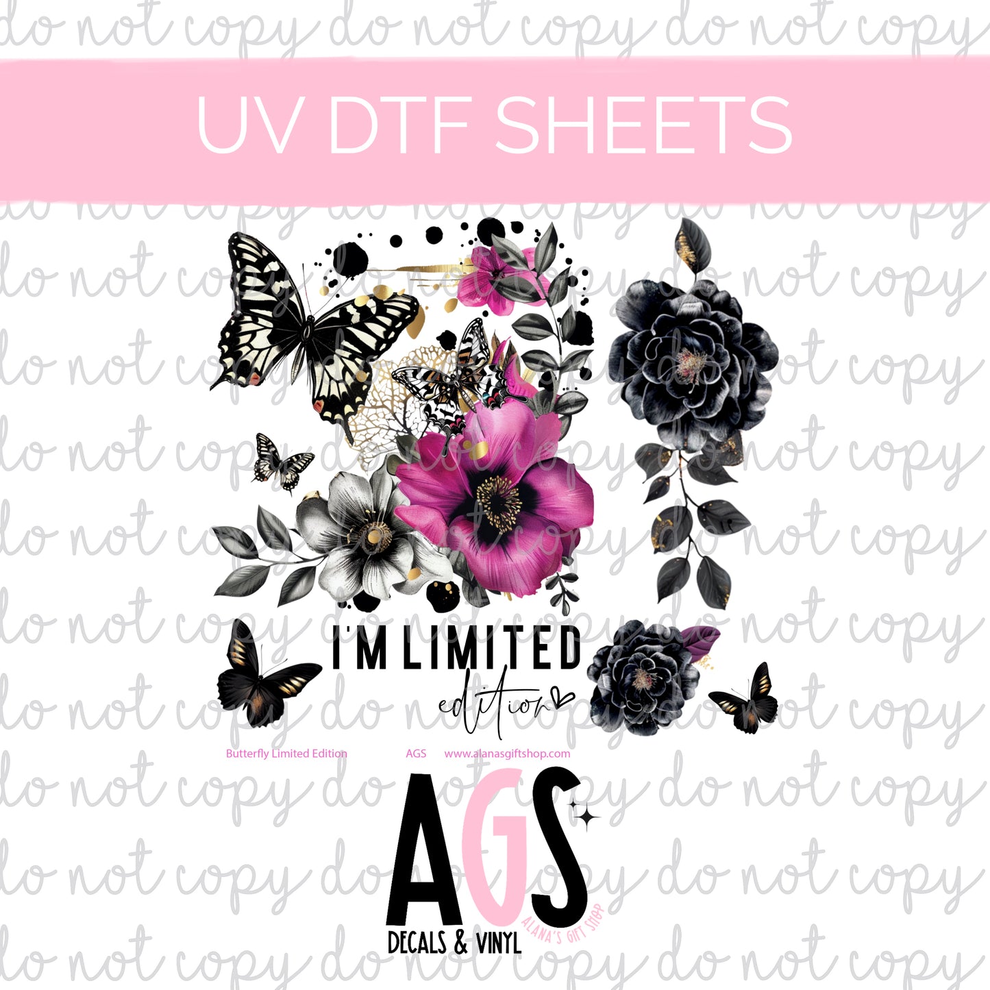UV DTF SHEET 035 Butterfly Limited Edition