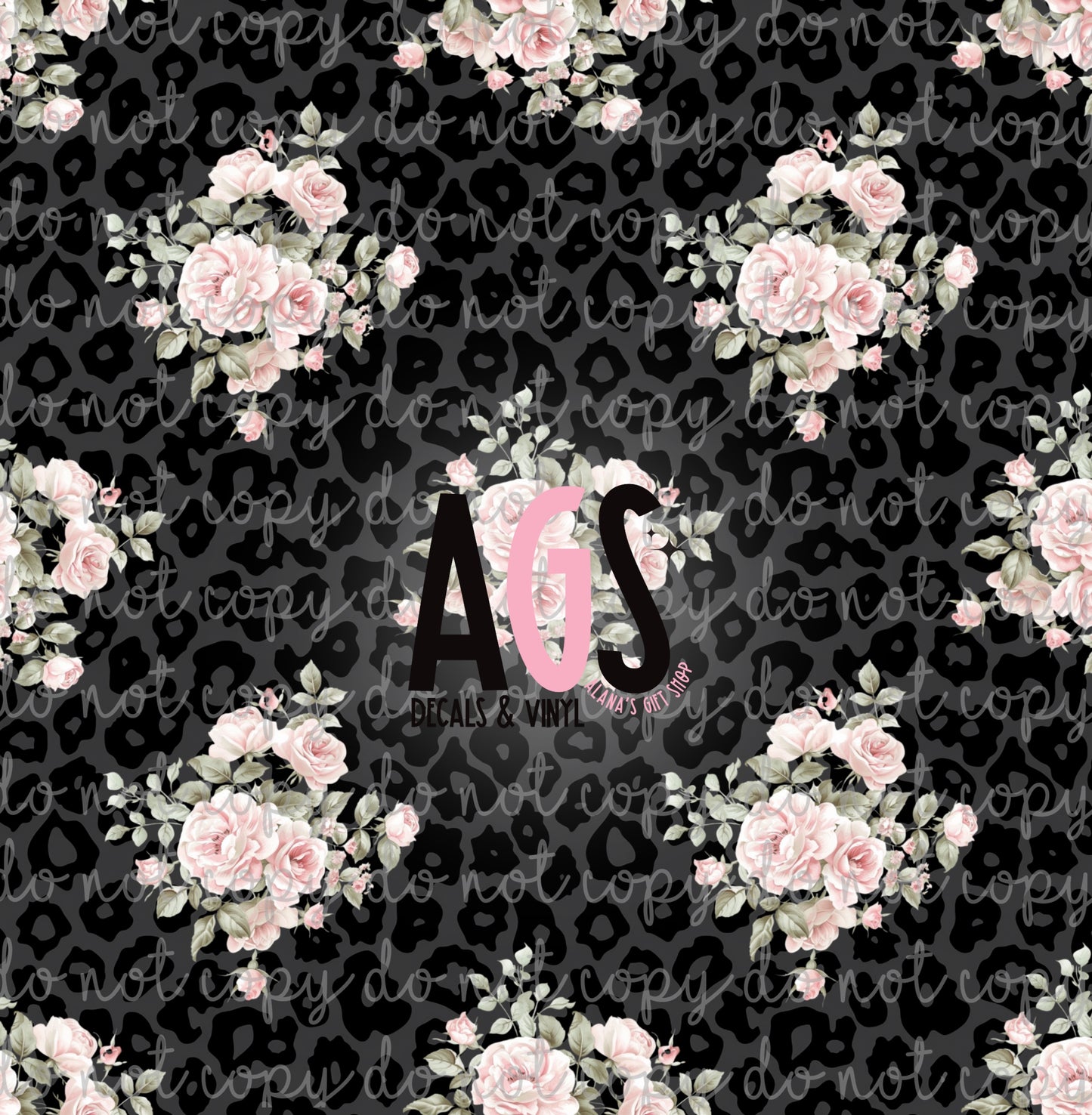 2007 Pretty Floral On Black Leopard