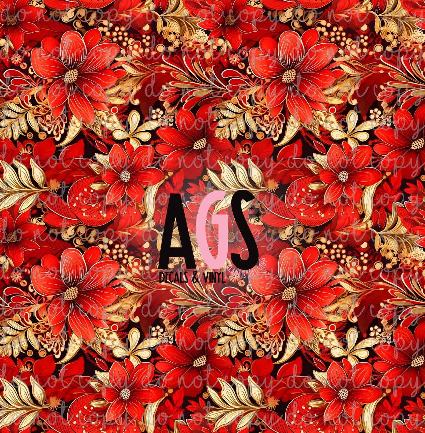 1185 Crimson Floral
