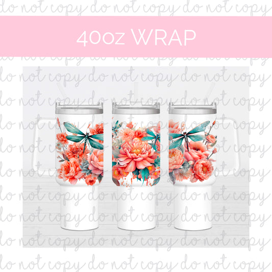 SD-09 Dragonfly Floral Top Wrap