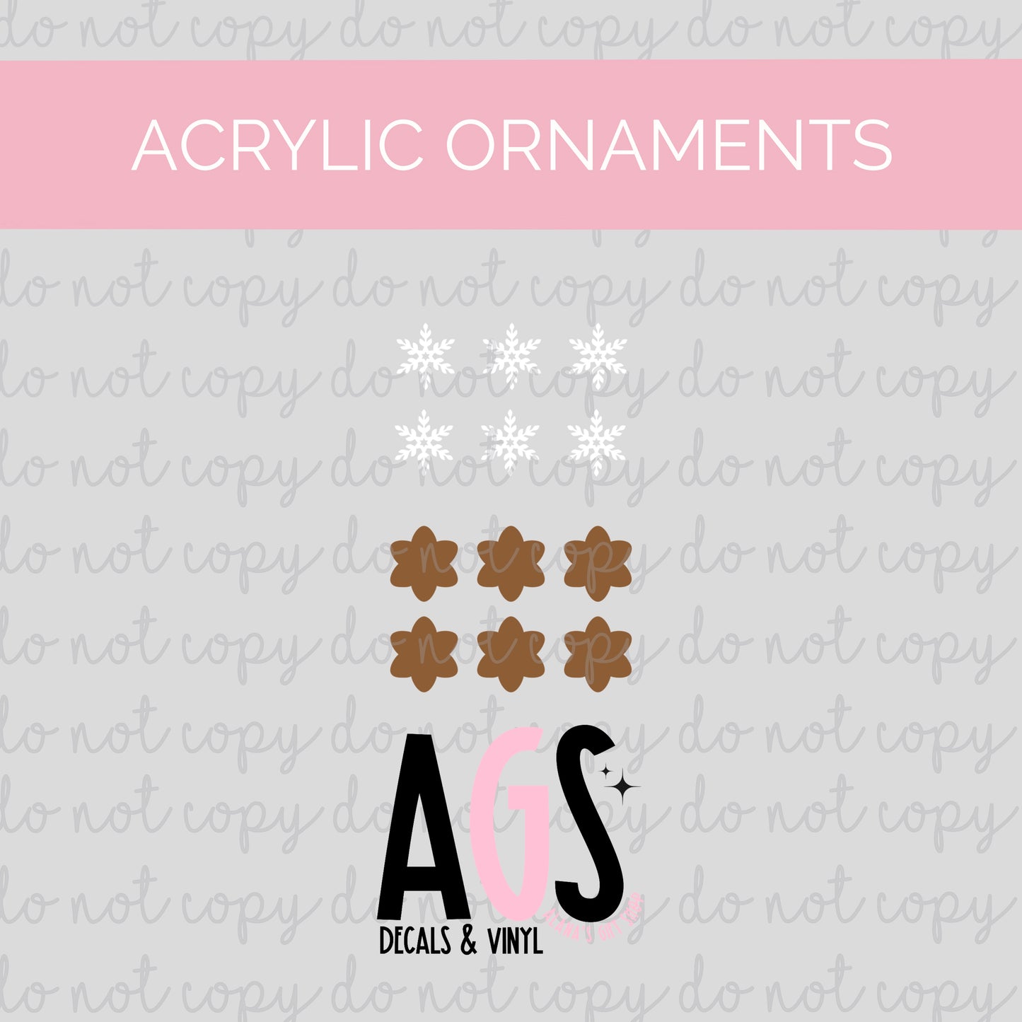 Acrylic Ornament Shaker Snowflakes