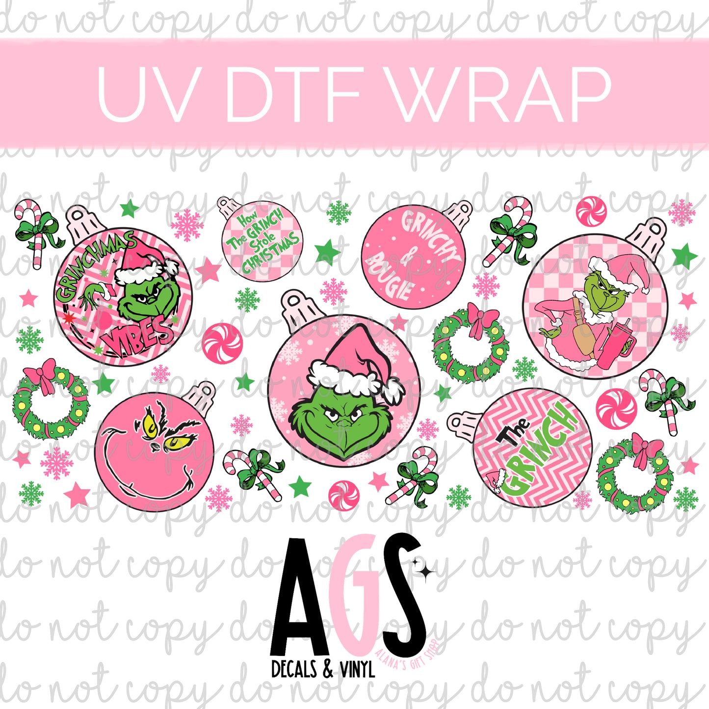 UV DTF WRAP 115 Green Man Ornaments