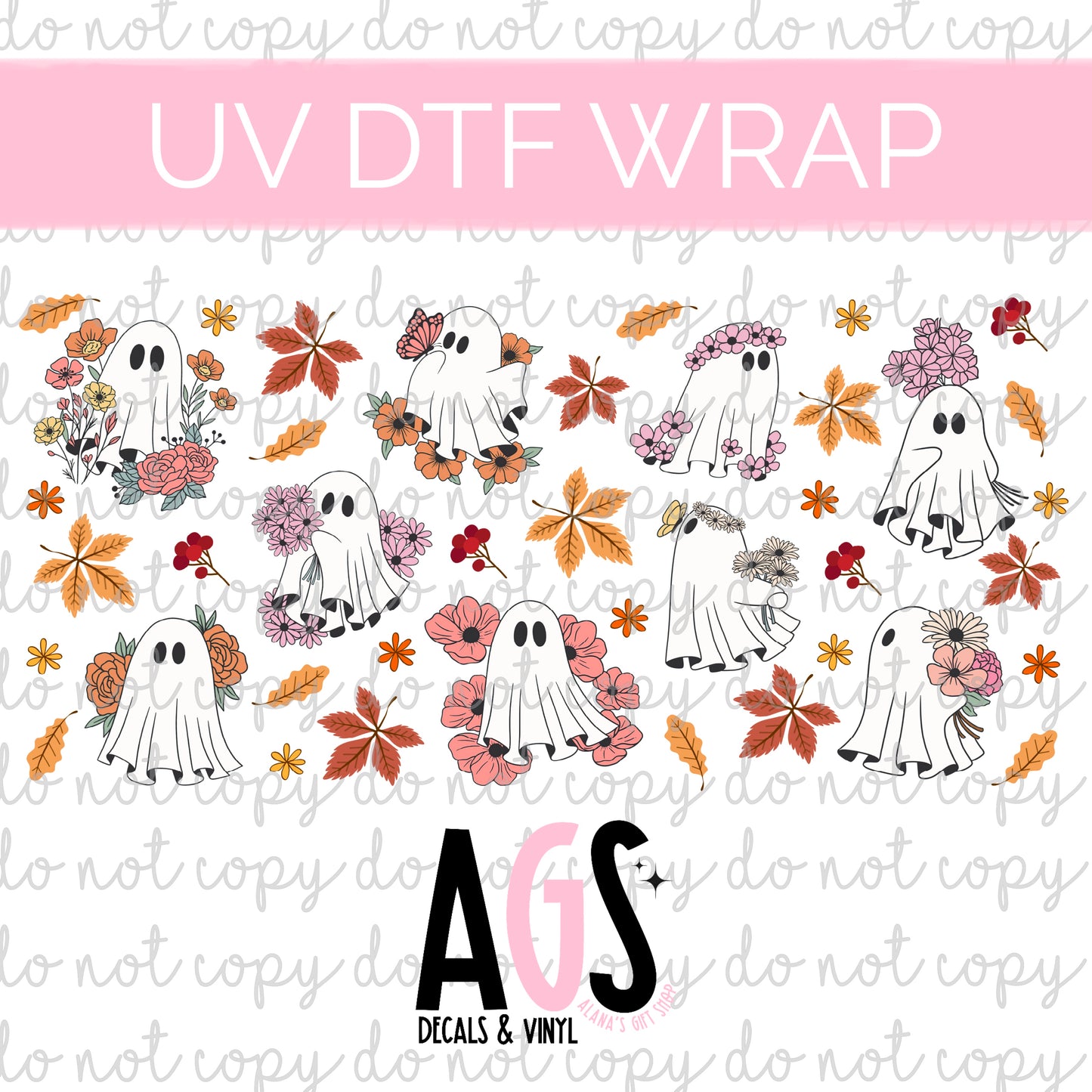 UV DTF WRAP 014 Flower Ghosties