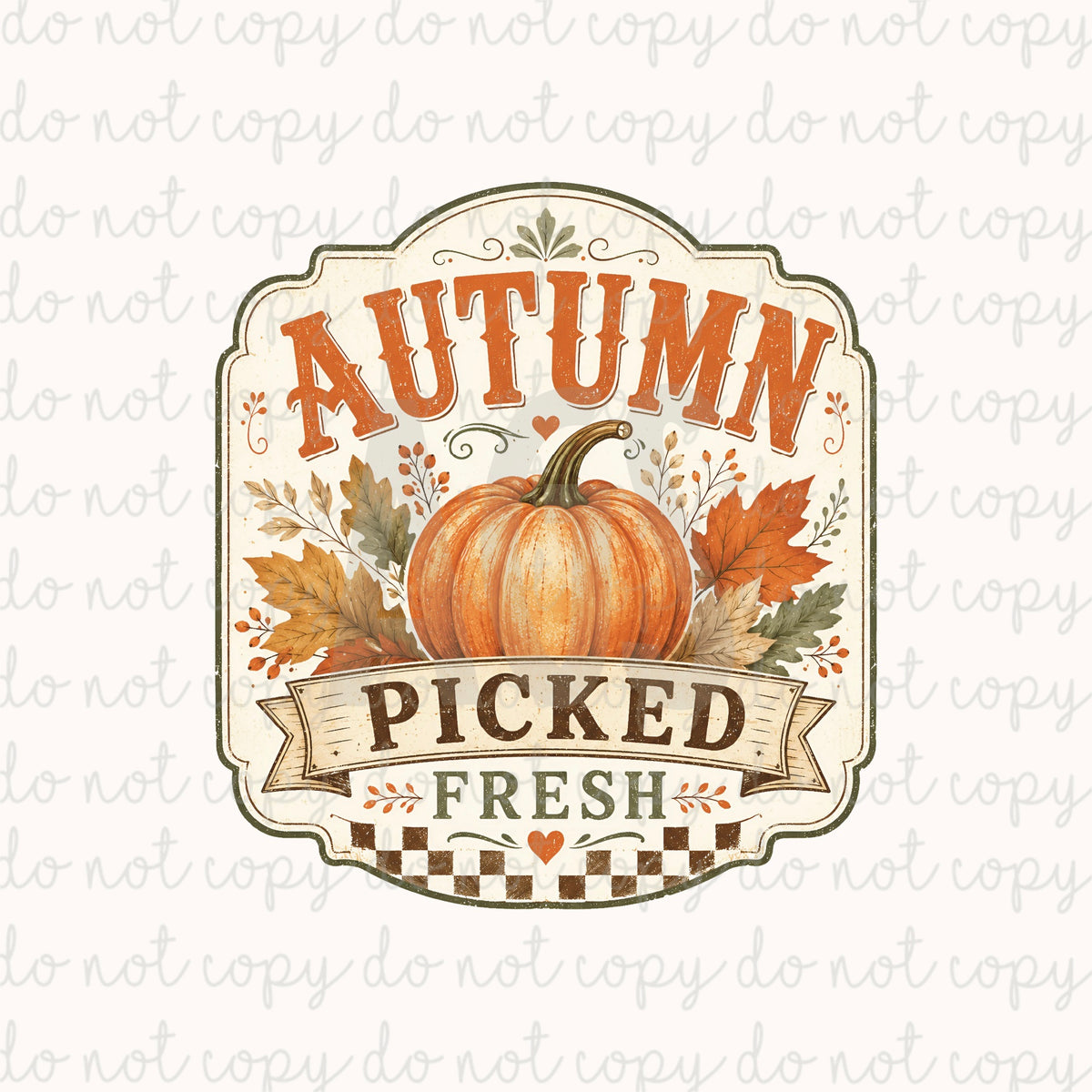 DECAL 267 Autumn Picked Fresh Label