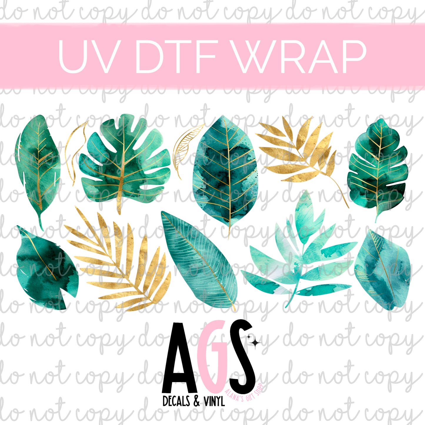 UV DTF WRAP 024 Tropical Leaves