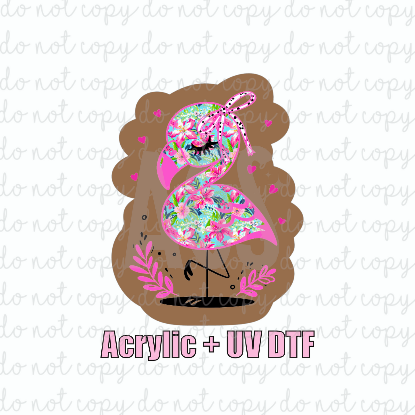 ACRYLIC + UVDTF 34 Pink Flamingo