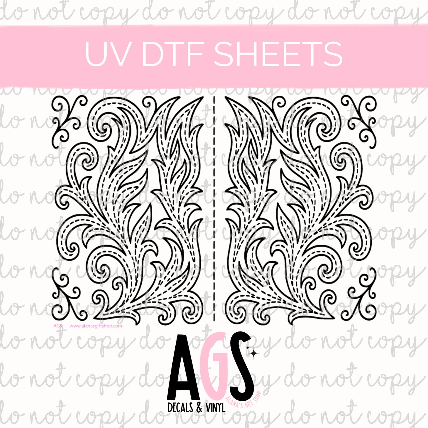UV DTF SHEET 031 Leather Stitching