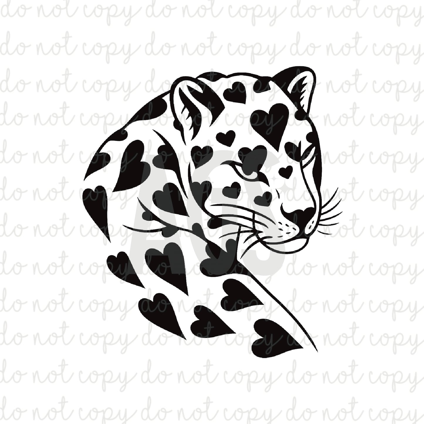 DECAL 235 Leopard W/ Heart Spots