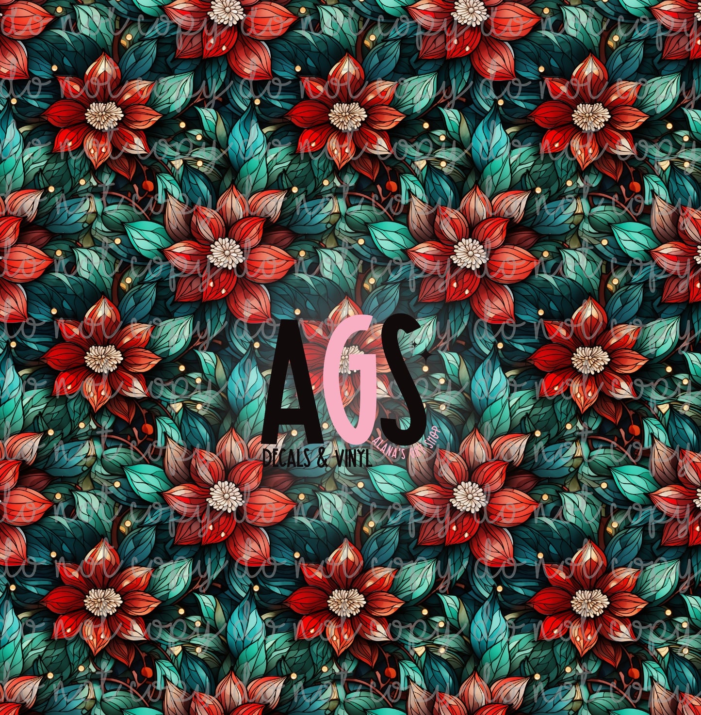 0717 Stainglass Poinsettia 1