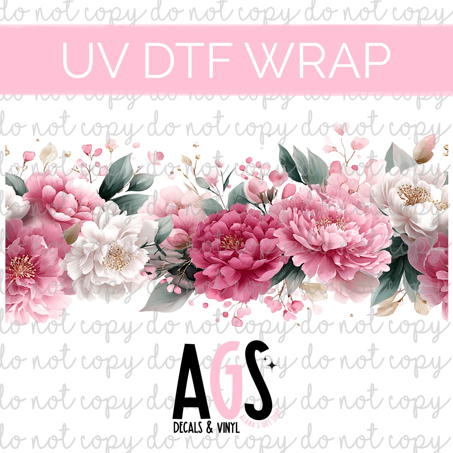 UV DTF WRAP 085 Blush Bloom