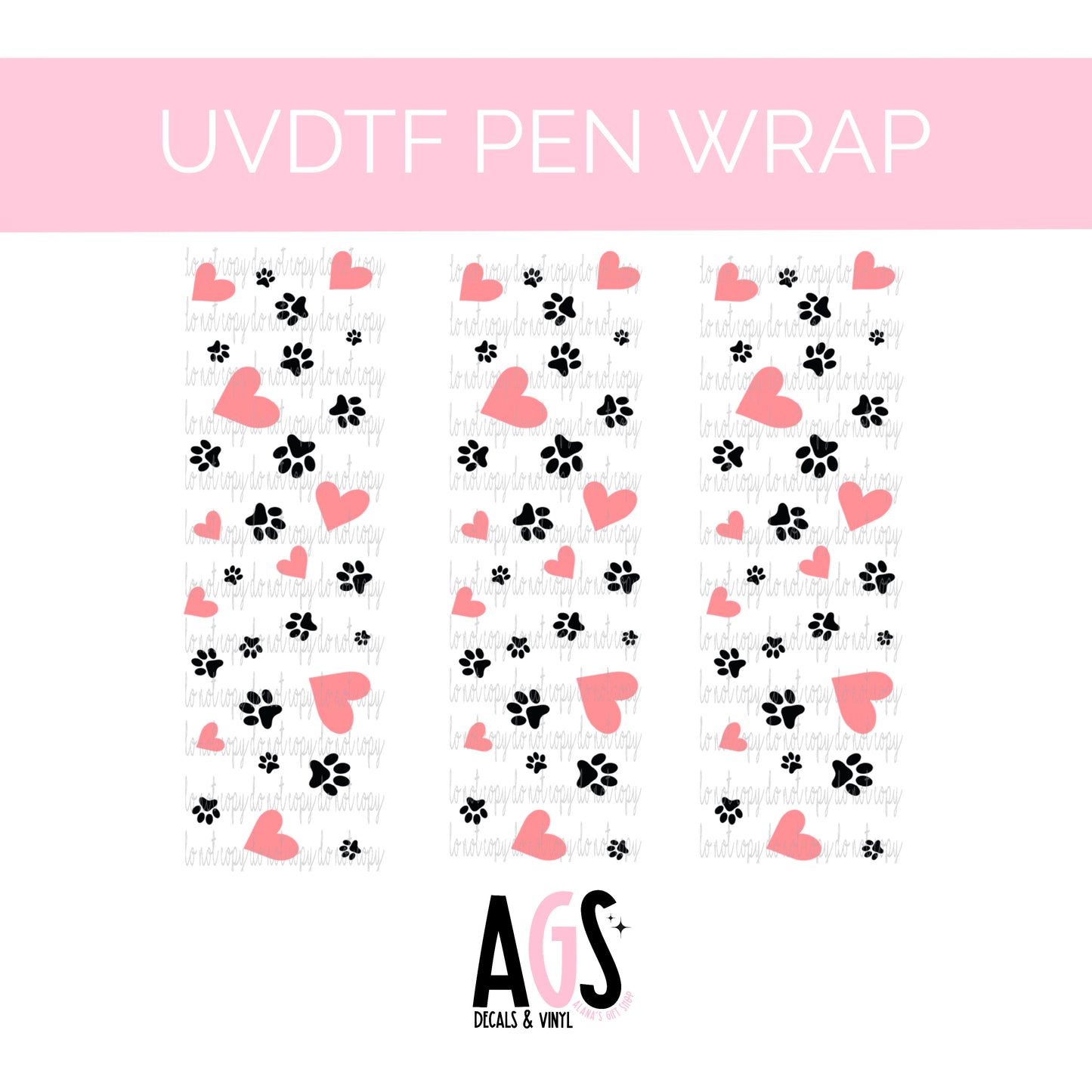 PEN WRAP 025 - Hearts & Paws