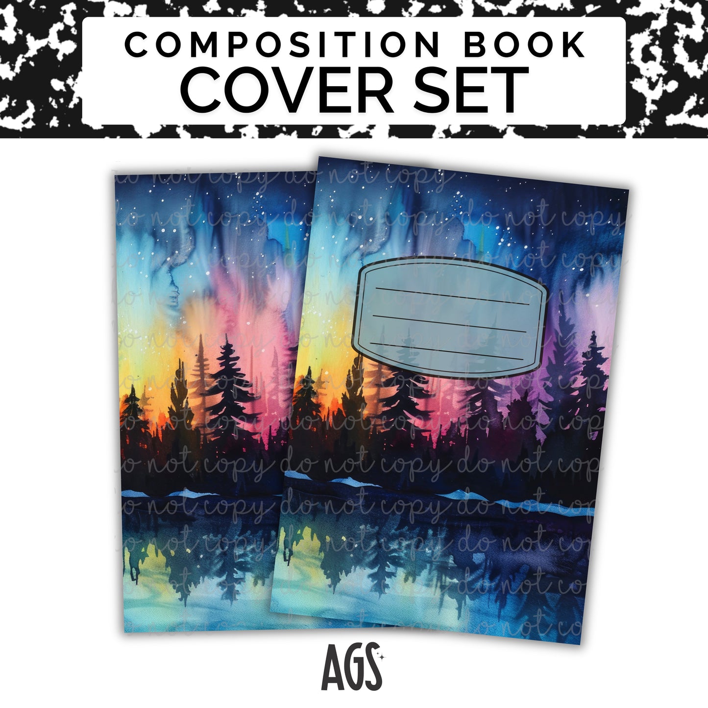 COMPOSITION NOTEBOOK COVER SET - 053 Northern Lights
