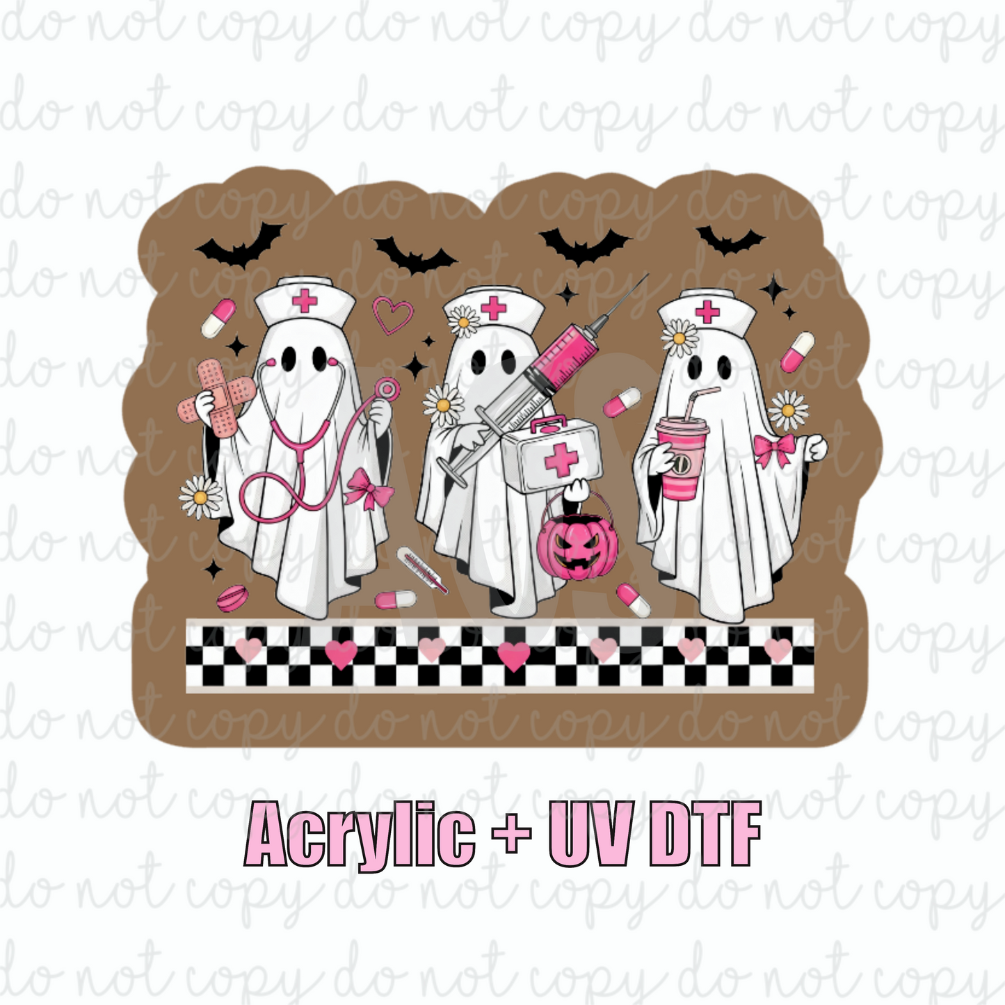 ACRYLIC + UVDTF 22 Nurse Ghosties