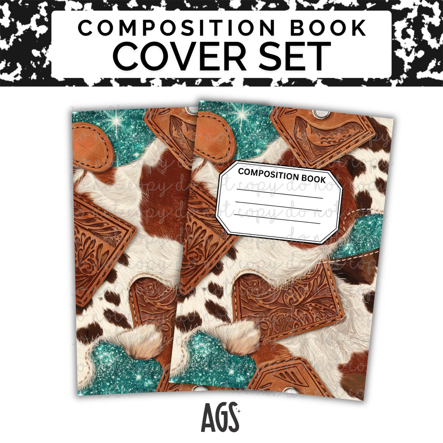 COMPOSITION NOTEBOOK COVER SET - 004 Leather Cowhide
