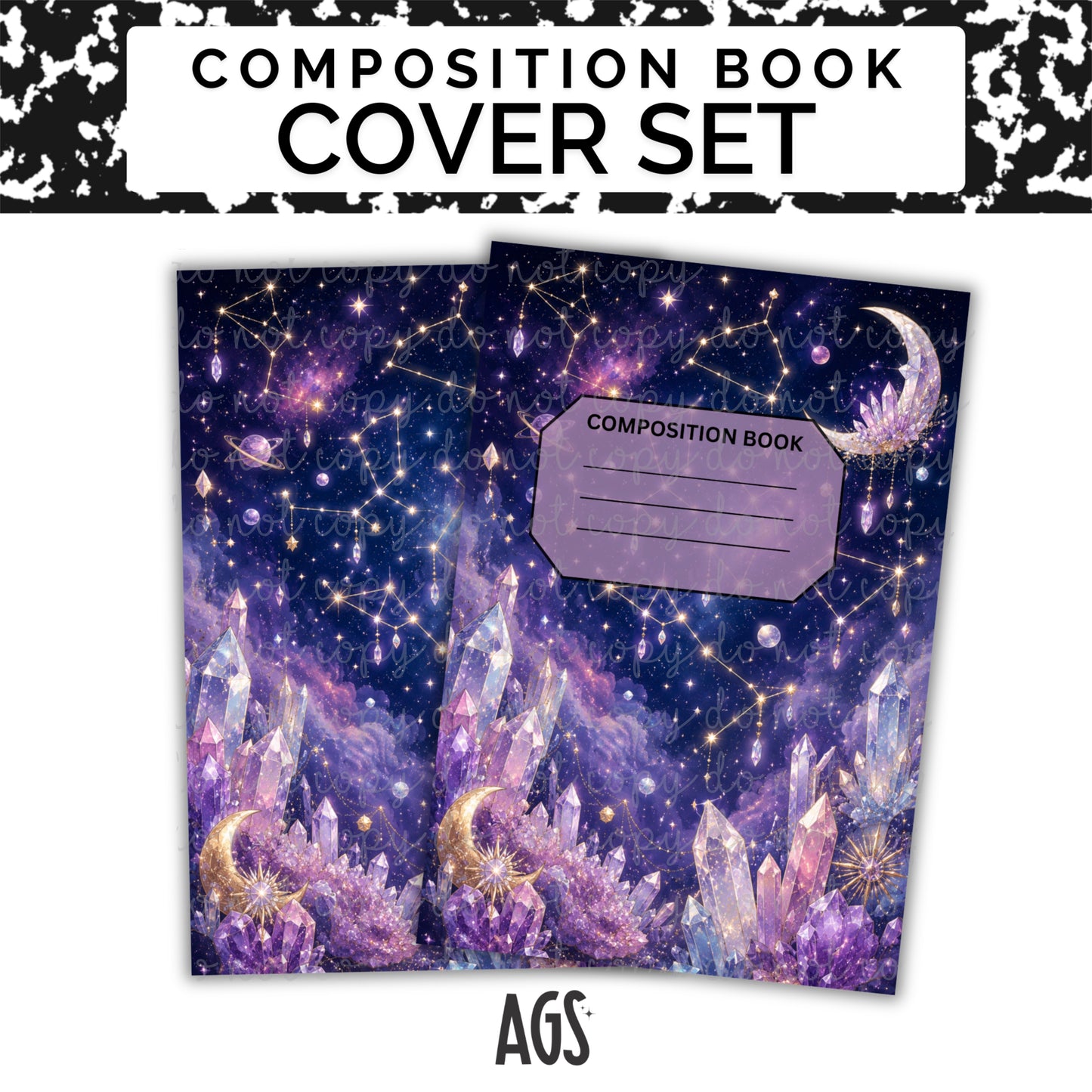 COMPOSITION NOTEBOOK COVER SET - 043 Zodiac Crystals