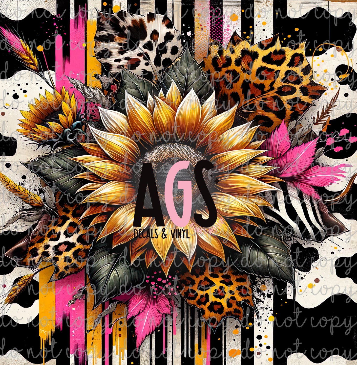 1196 Cow Print Sunflower