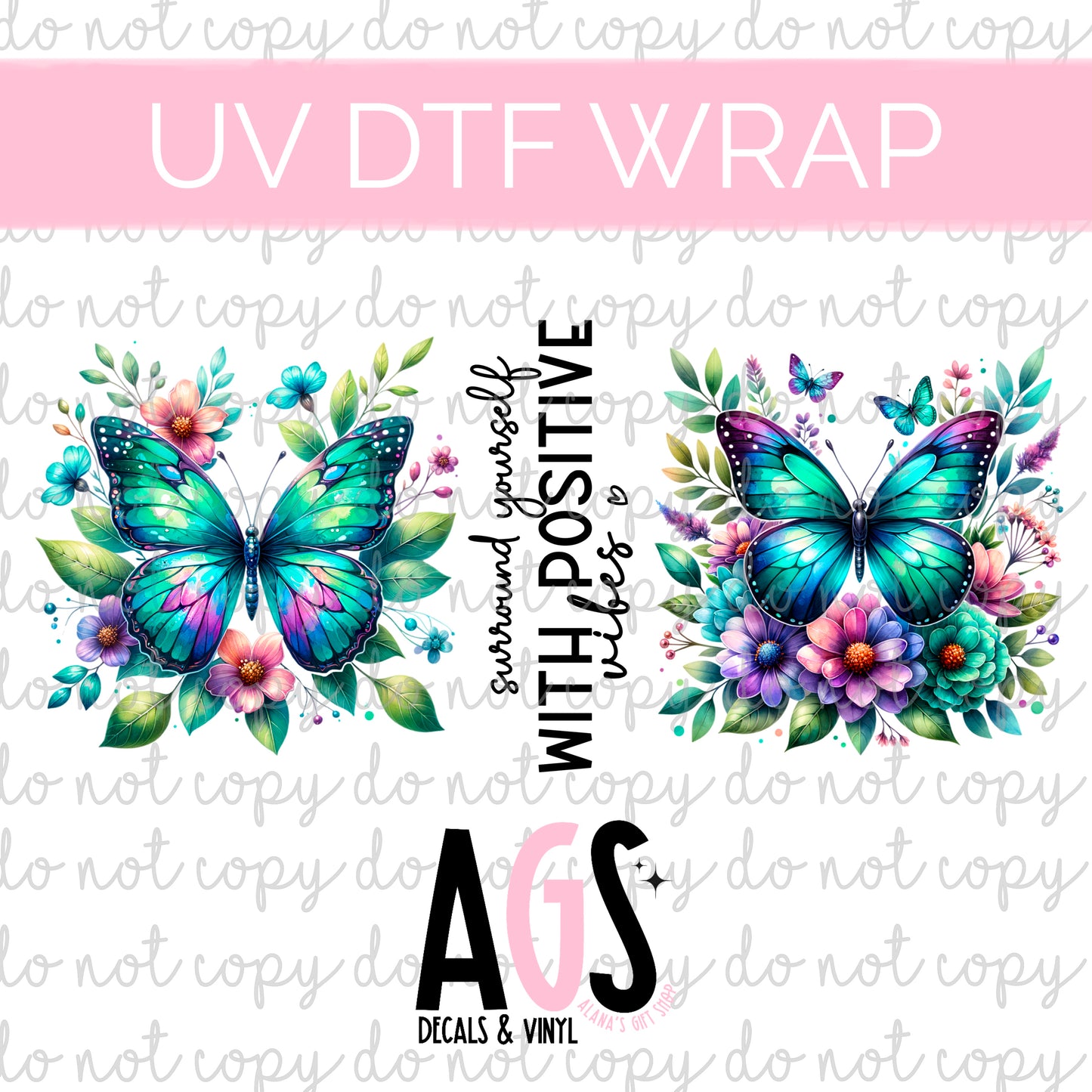 UV DTF WRAP 072 Surround Yourself With Positive Vibes