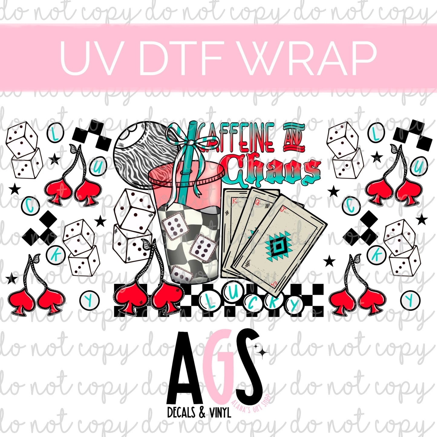 UV DTF WRAP 090 Caffeine & Chaos - June Box
